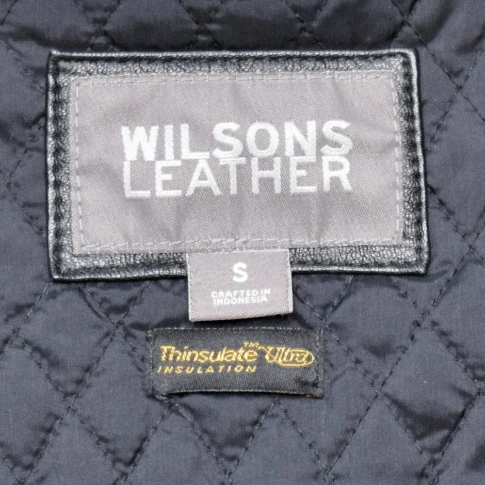 Wilsons Leather Men Size S Black Quilted 3M Thinsulate Zipper Vest Liner
